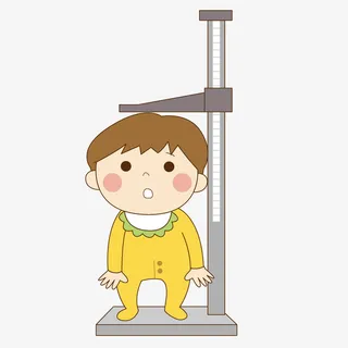 量身高的卡通男孩免抠