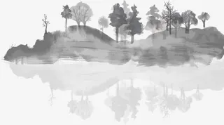 水墨山水画免抠