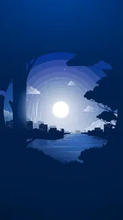 城市光晕扁平化几何渐变H5背景图高清