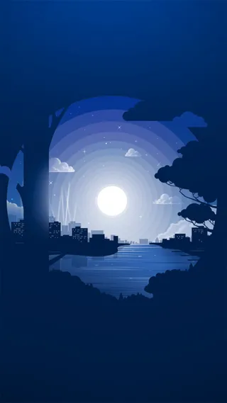 城市光晕扁平化几何渐变H5背景图高清