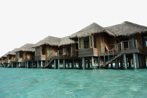 马尔代夫满月岛景区免抠