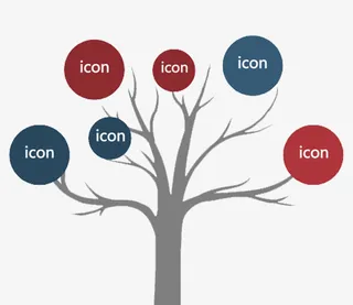 彩色商务树枝免抠