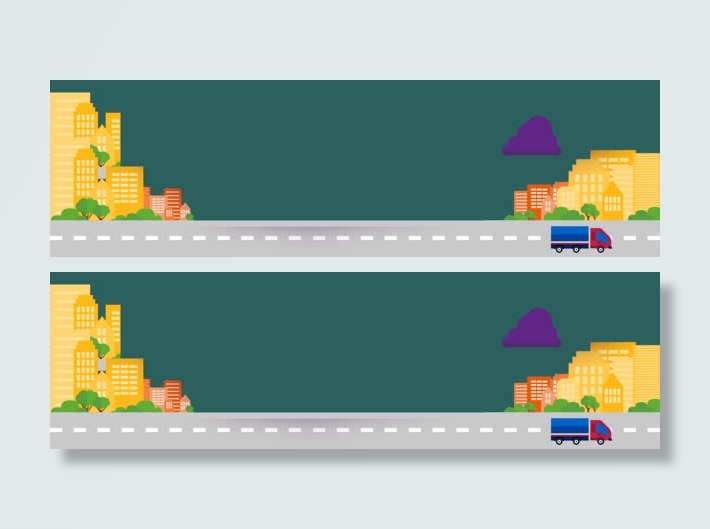 简约炫彩个性扁平公路背景banne