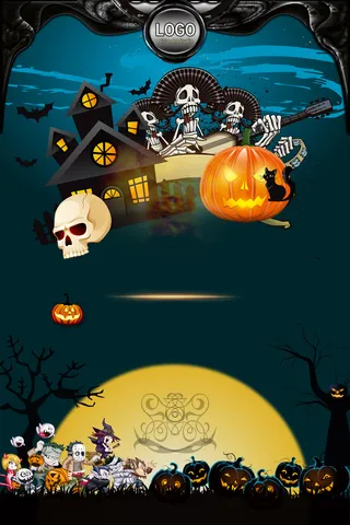 万圣节狂欢夜海报背景素材高清