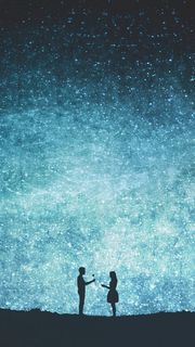 星空情人节情侣H5背景素材高清