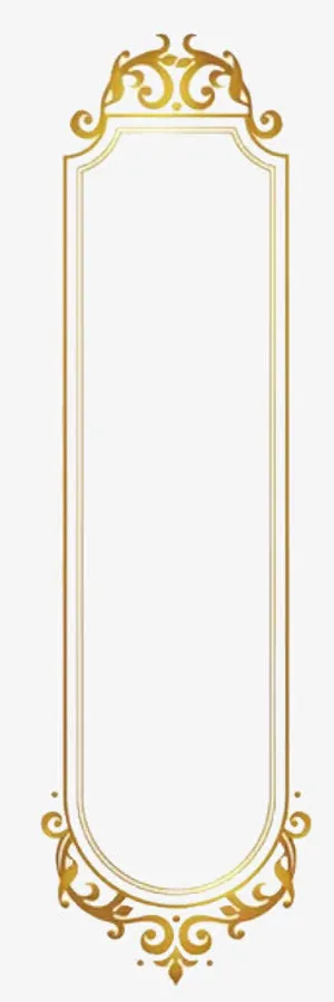 .金色长方图框免抠