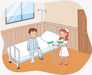 腿部受伤的男孩免抠