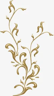 金黄色花纹树枝欧式免抠 金黄色花纹树枝欧式免抠