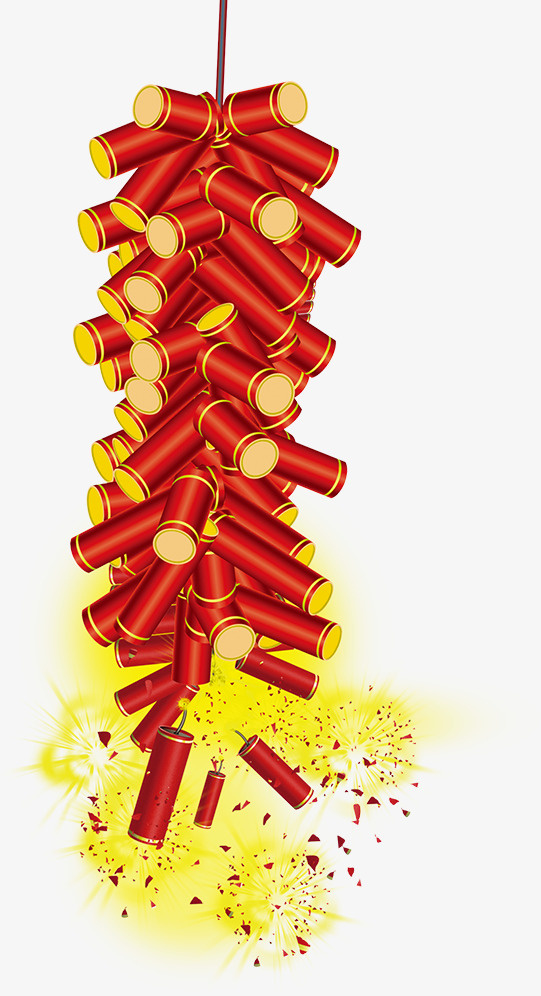 新年鞭炮素材炸开鞭炮6免抠