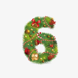 数字字母 礼盒装饰 数字6免抠
