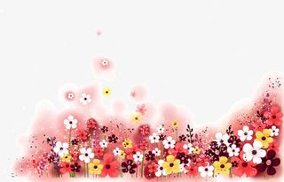 红色的花朵底纹免抠