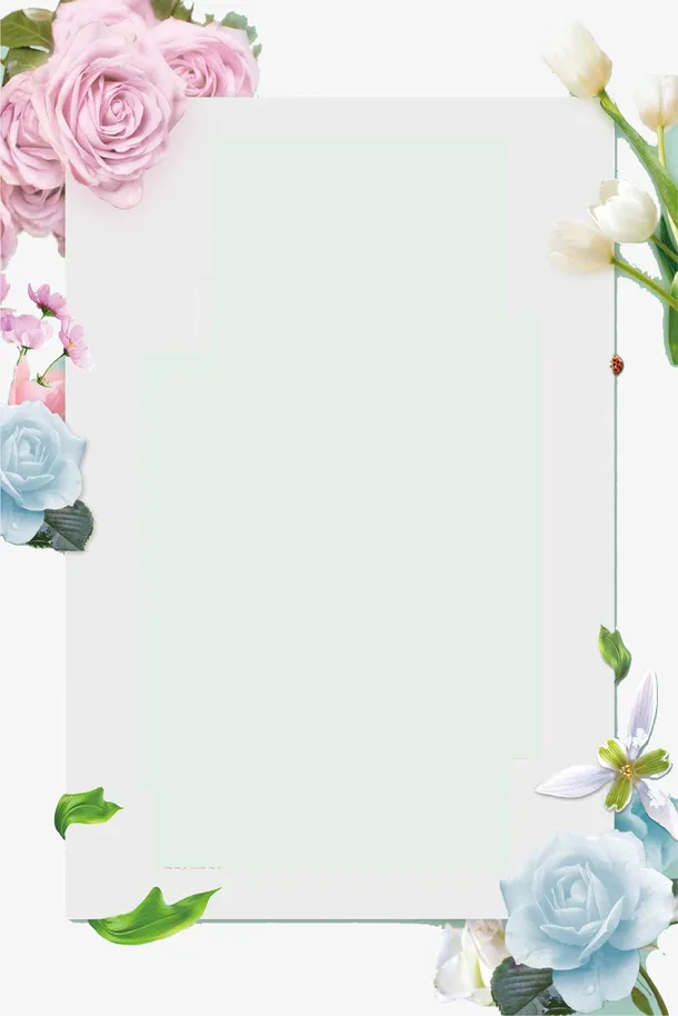 清新浪漫花朵贺卡免抠免抠