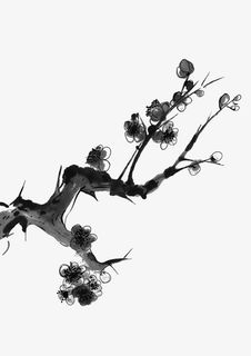 水墨梅花png素材免抠