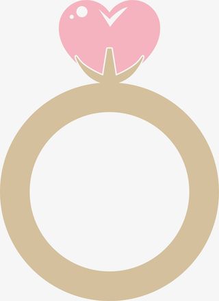 粉色婚礼爱心钻戒免抠