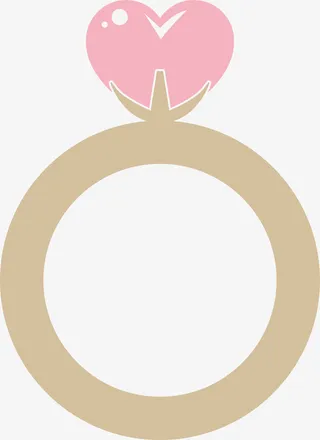 粉色婚礼爱心钻戒免抠