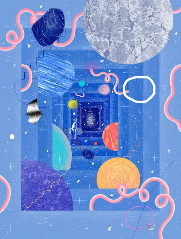 丝带节日创意手绘免抠