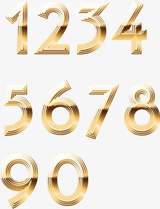 矢量金属数字艺术字免抠字体元素