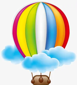 彩色热气球图标免抠