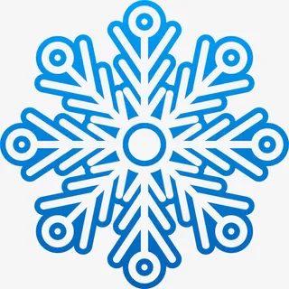 冬日蓝色扁平雪花免抠