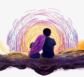 情人节男女背影素材免抠