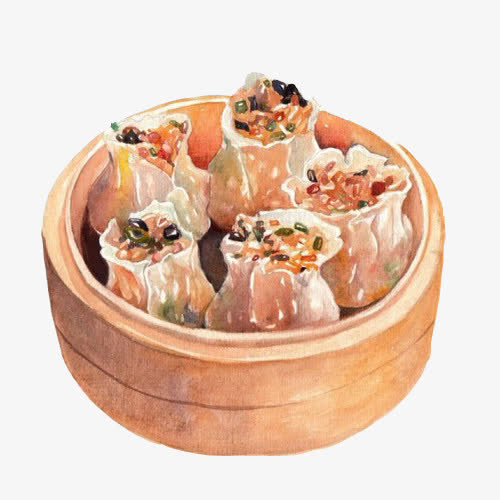 烧麦手绘画素材图片免抠