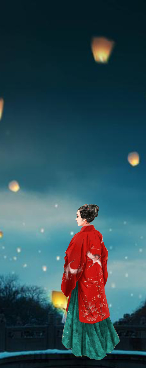 古典风美女背景