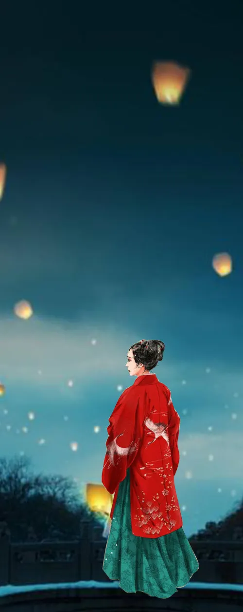 古典风美女背景