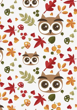 小清新卡通猫头鹰矢量图免抠