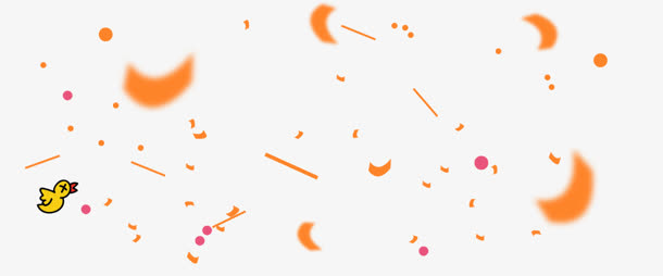 漂浮小月亮和小鸟素材免抠