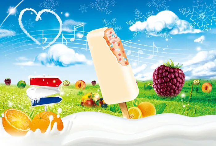 夏季雪糕广告背景素材高清