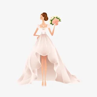唯美漂亮的婚纱新娘免抠