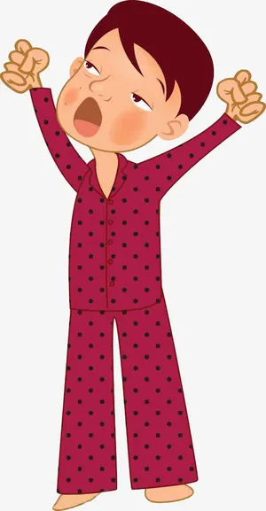 伸懒腰准备睡觉免抠