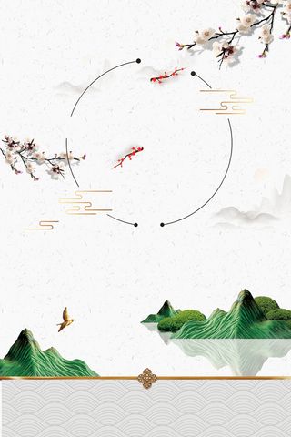 24节气惊蛰水墨梅花背景高清