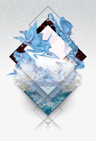 几何叠加漂浮效果免抠