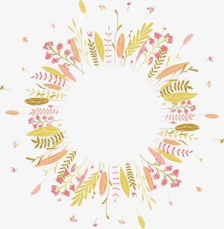 清新矢量素雅装饰花卉花边框免抠