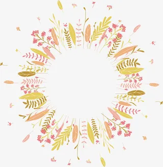 清新矢量素雅装饰花卉花边框免抠