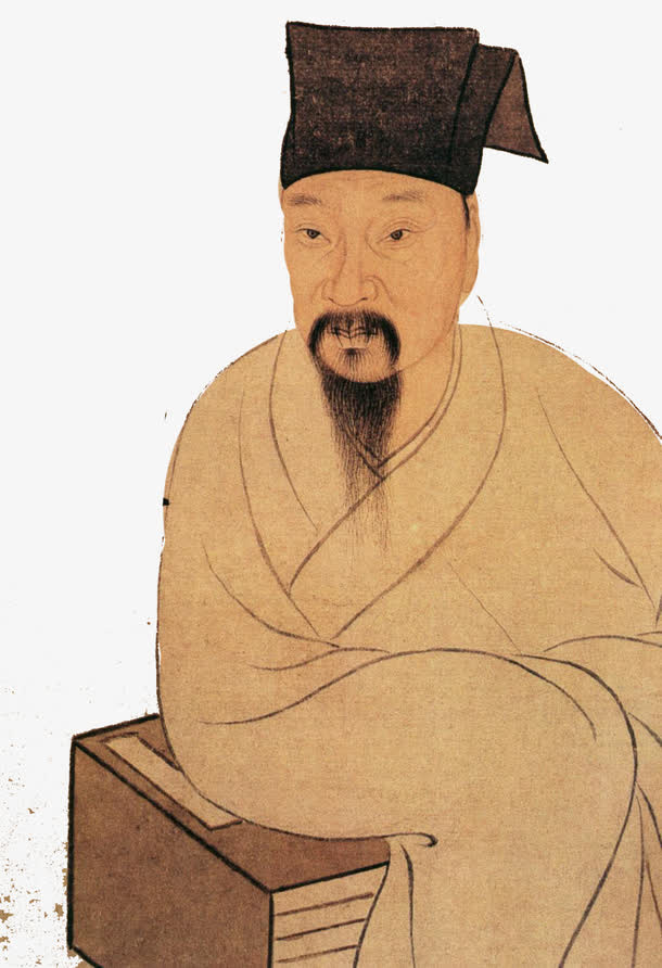 水墨古人装饰素材免抠