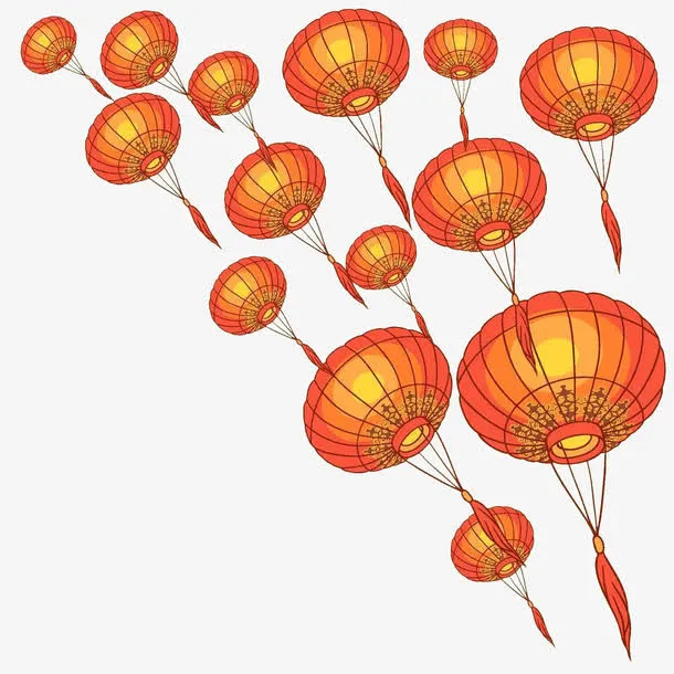 新年手绘灯笼免抠