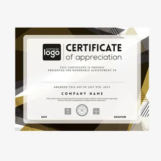 矢量复古奖状装饰模板免抠