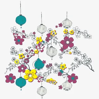 矢量创意梅花灯笼素材免抠