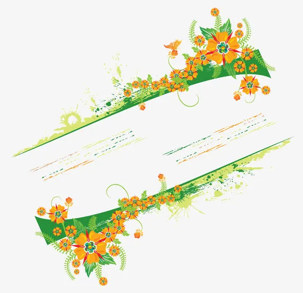 清新手绘碎花装饰图案免抠