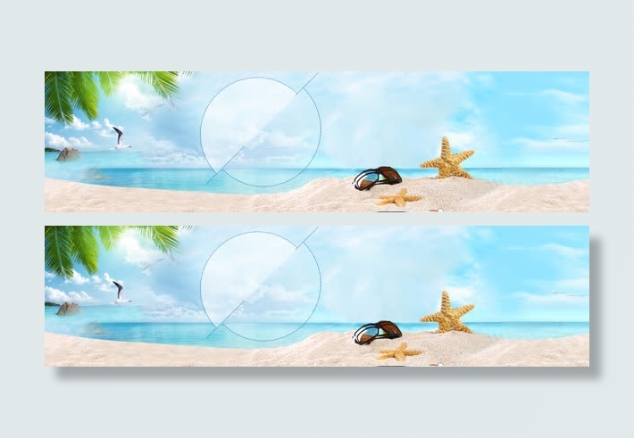 蓝色创意海洋沙滩淘宝背景图片