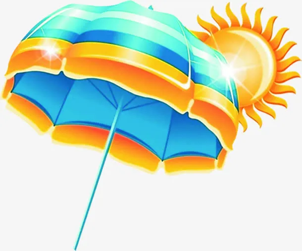 卡通夏日光效太阳免抠