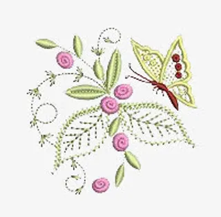 纯色背景红色花朵刺绣免抠素材图片