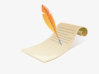 矢量鹅毛笔免抠