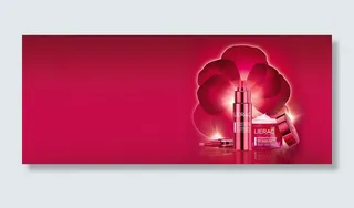 红色化妆品背景banner装饰高清