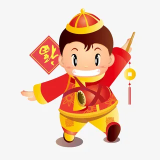 卡通新年春节氛围免抠