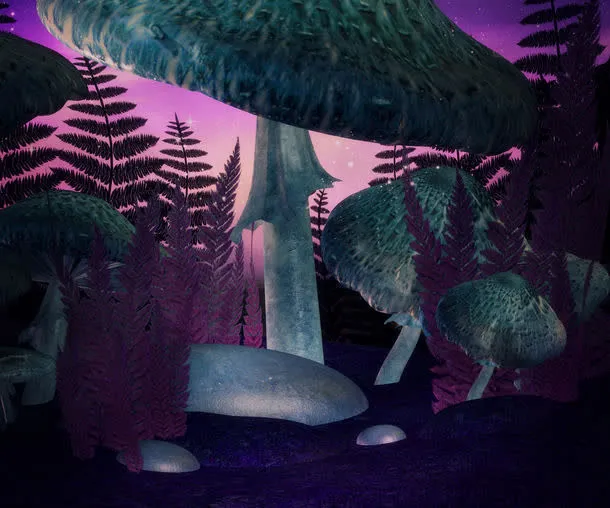 森林中的蘑菇背景