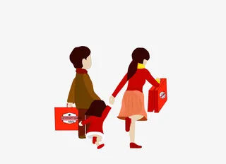 卡通春节拜年免抠免抠