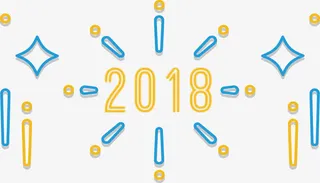 黄蓝色艺术字免抠